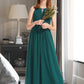 Sophie A-Line Scoop Neck Floor-Length Chiffon Junior Bridesmaid Dress With Ruffle DLP0013320