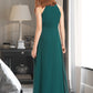 Sophie A-Line Scoop Neck Floor-Length Chiffon Junior Bridesmaid Dress With Ruffle DLP0013320