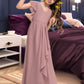 Yaritza A-Line V-neck Floor-Length Chiffon Junior Bridesmaid Dress With Cascading Ruffles DLP0013343