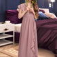 Yaritza A-Line V-neck Floor-Length Chiffon Junior Bridesmaid Dress With Cascading Ruffles DLP0013343