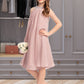 Winifred A-Line Scoop Neck Knee-Length Chiffon Junior Bridesmaid Dress With Beading Sequins DLP0013365