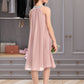 Winifred A-Line Scoop Neck Knee-Length Chiffon Junior Bridesmaid Dress With Beading Sequins DLP0013365