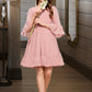 Tess A-Line V-neck Knee-Length Chiffon Junior Bridesmaid Dress With Cascading Ruffles DLP0013396