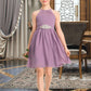 Sonia A-Line Scoop Neck Knee-Length Chiffon Junior Bridesmaid Dress With Ruffle Beading DLP0013407