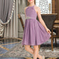 Sonia A-Line Scoop Neck Knee-Length Chiffon Junior Bridesmaid Dress With Ruffle Beading DLP0013407