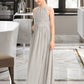 Uerica A-Line Scoop Neck Floor-Length Chiffon Lace Junior Bridesmaid Dress With Ruffle DLP0013409