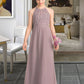 Taryn A-LineScoopNeckFloor-LengthChiffonLaceJuniorBridesmaidDressWithRuffle#173272 DLP0013416