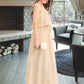 Valeria A-Line Square Neckline Floor-Length Chiffon Junior Bridesmaid Dress With Bow(s) Cascading Ruffles DLP0013428