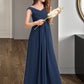 Tamara A-Line Off-the-Shoulder Floor-Length Chiffon Junior Bridesmaid Dress With Ruffles DLP0013436