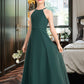 Thelma A-Line Scoop Neck Floor-Length Chiffon Junior Bridesmaid Dress DLP0013442