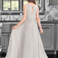 Winnie A-Line V-neck Floor-Length Chiffon Junior Bridesmaid Dress With Pockets DLP0013446