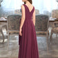 Tess A-Line Cowl Neck Asymmetrical Chiffon Junior Bridesmaid Dress With Bow(s) DLP0013454