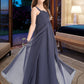 Stephanie A-Line Sweetheart Floor-Length Chiffon Junior Bridesmaid Dress With Ruffle DLP0013504