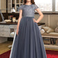 Taniya Ball-Gown/Princess Scoop Neck Floor-Length Tulle Lace Junior Bridesmaid Dress DLP0013578