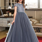 Taniya Ball-Gown/Princess Scoop Neck Floor-Length Tulle Lace Junior Bridesmaid Dress DLP0013578