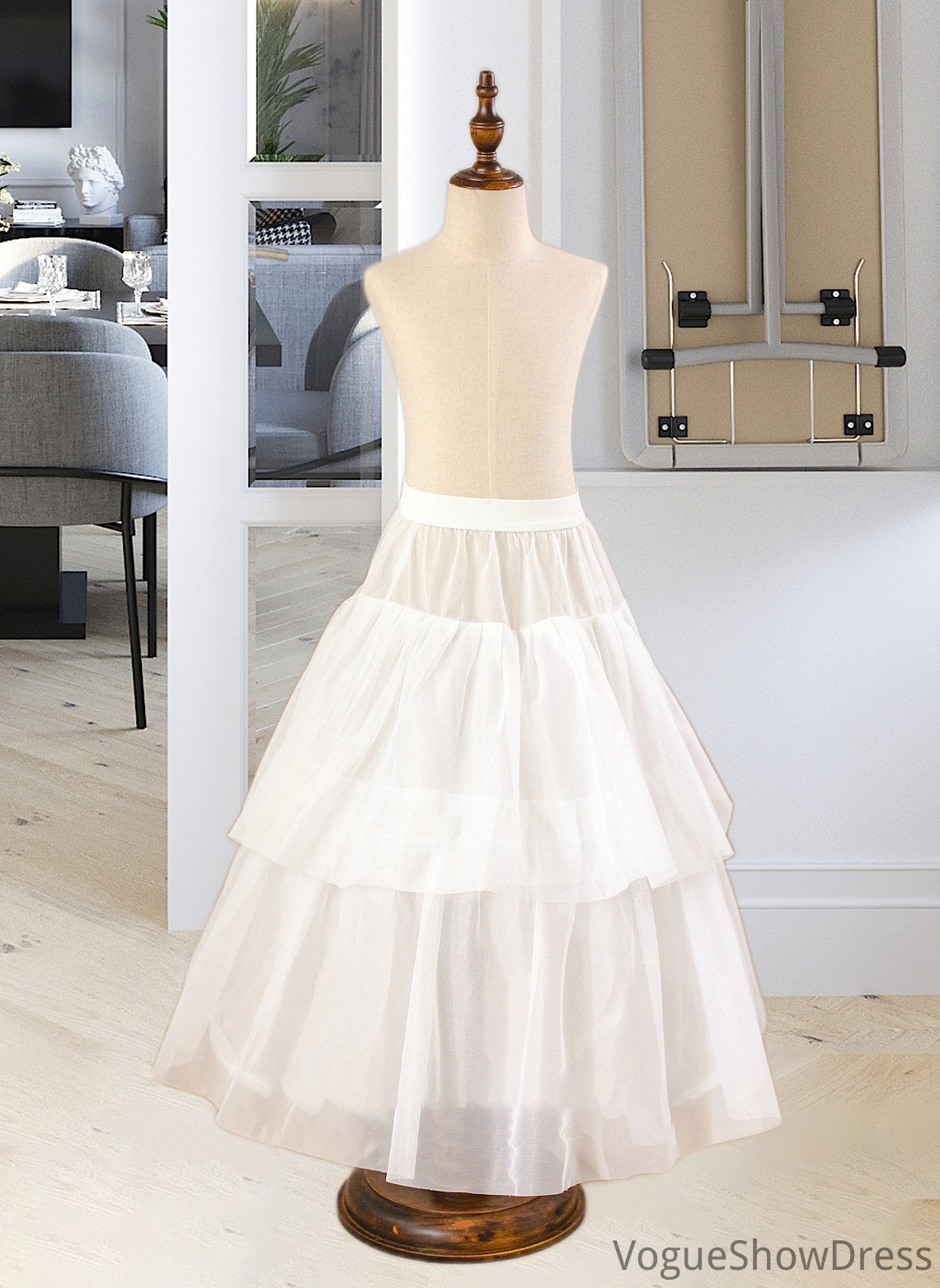 Terri Ball-Gown/PrincessScoopNeckFloor-LengthTulleJuniorBridesmaidDressWithSashBeading#136423 DLP0013615