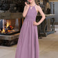 Karlie A-LineScoopNeckFloor-LengthChiffonJuniorBridesmaidDressWithRuffle#119580 DLP0013647