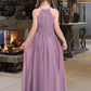 Karlie A-LineScoopNeckFloor-LengthChiffonJuniorBridesmaidDressWithRuffle#119580 DLP0013647