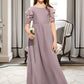 Yesenia A-Line Scoop Neck Floor-Length Chiffon Junior Bridesmaid Dress With Cascading Ruffles DLP0013649