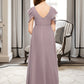 Yesenia A-Line Scoop Neck Floor-Length Chiffon Junior Bridesmaid Dress With Cascading Ruffles DLP0013649