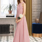 Adyson A-Line Square Neckline Floor-Length Chiffon Junior Bridesmaid Dress With Ruffle DLP0013651