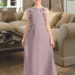 Alicia A-Line Scoop Neck Floor-Length Chiffon Junior Bridesmaid Dress With Bow(s) Cascading Ruffles DLP0013659