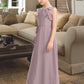 Alicia A-Line Scoop Neck Floor-Length Chiffon Junior Bridesmaid Dress With Bow(s) Cascading Ruffles DLP0013659