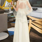 Stacy A-Line V-neck Sweep Train Chiffon Lace Wedding Dress With Lace DLP0013677