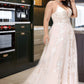 Abigayle Ball-Gown/Princess V-neck Court Train Tulle Lace Wedding Dress With Beading Pockets DLP0013679