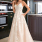 Abigayle Ball-Gown/Princess V-neck Court Train Tulle Lace Wedding Dress With Beading Pockets DLP0013679