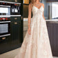 Abigayle Ball-Gown/Princess V-neck Court Train Tulle Lace Wedding Dress With Beading Pockets DLP0013679