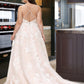 Abigayle Ball-Gown/Princess V-neck Court Train Tulle Lace Wedding Dress With Beading Pockets DLP0013679