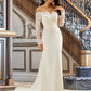 Kate Trumpet/Mermaid Off-the-Shoulder Court Train Wedding Dress With Lace DLP0013680