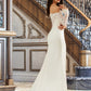 Kate Trumpet/Mermaid Off-the-Shoulder Court Train Wedding Dress With Lace DLP0013680