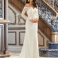 Kate Trumpet/Mermaid Off-the-Shoulder Court Train Wedding Dress With Lace DLP0013680