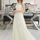 Laura A-Line Floor-Length Chiffon Lace Wedding Dress DLP0013687