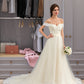 Sarai Ball-Gown/Princess Off-the-Shoulder Court Train Tulle Lace Wedding Dress With Ruffle DLP0013692