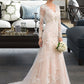 Raina Trumpet/Mermaid V-neck Court Train Tulle Lace Wedding Dress DLP0013694