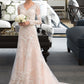 Raina Trumpet/Mermaid V-neck Court Train Tulle Lace Wedding Dress DLP0013694