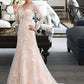 Raina Trumpet/Mermaid V-neck Court Train Tulle Lace Wedding Dress DLP0013694