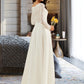 Mayra A-Line V-neck Sweep Train Wedding Dress With Lace DLP0013696