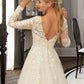 Marlie Ball-Gown/Princess V-neck Sweep Train Tulle Lace Wedding Dress DLP0013698