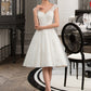 Toni A-Line V-neck Knee-Length Tulle Lace Wedding Dress DLP0013700