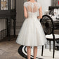 Toni A-Line V-neck Knee-Length Tulle Lace Wedding Dress DLP0013700