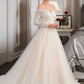 Reina Ball-Gown/Princess Chapel Train Tulle Lace Wedding Dress DLP0013704