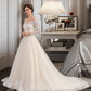 Reina Ball-Gown/Princess Chapel Train Tulle Lace Wedding Dress DLP0013704