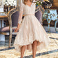 Hadassah A-Line V-neck Asymmetrical Satin Tulle Lace Wedding Dress DLP0013706