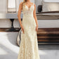 Anika Trumpet/Mermaid V-neck Court Train Tulle Lace Wedding Dress DLP0013708