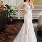 Logan Trumpet/Mermaid Sweetheart Court Train Tulle Lace Wedding Dress DLP0013710