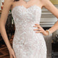 Logan Trumpet/Mermaid Sweetheart Court Train Tulle Lace Wedding Dress DLP0013710